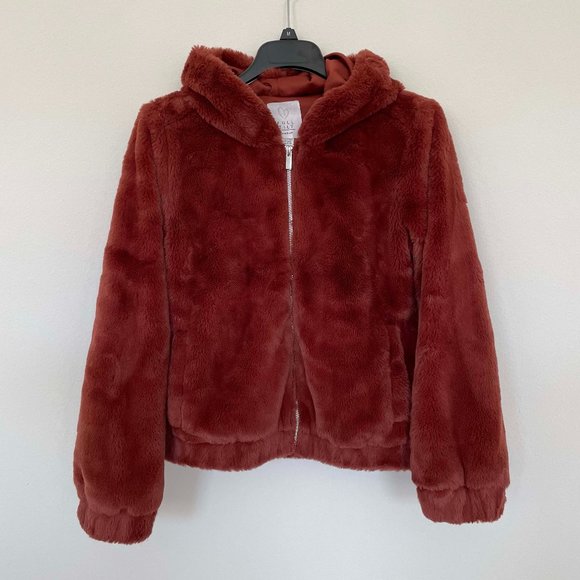 Full Tilt Faux Fur Hooded Bomber Jacket - Picture 1 of 12